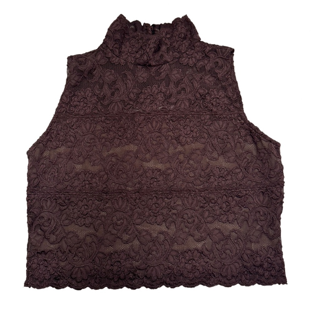Vintage Hopelesss Romantic Brown Lace Sleeveless Top